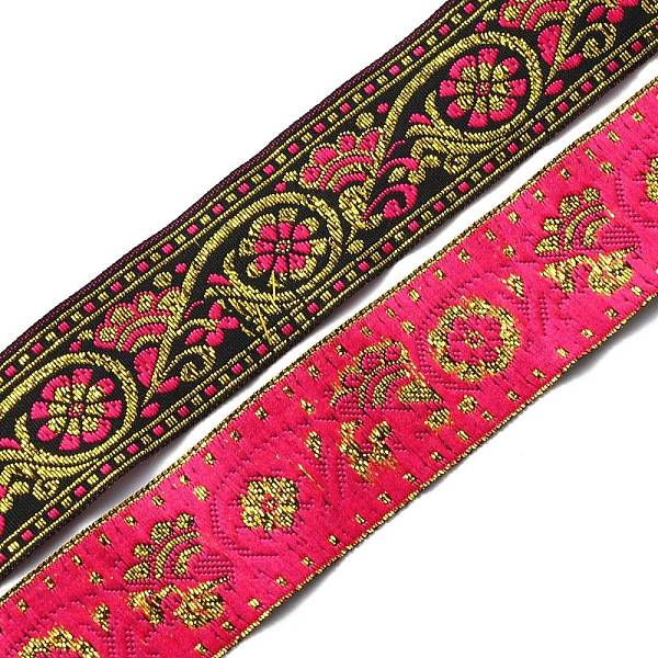 

PandaHall Ethnic Style Embroidery Polyester Ribbons, Jacquard Ribbon, Garment Accessories, Floral Pattern, Deep Pink, 1-3/8 inch(34mm)...