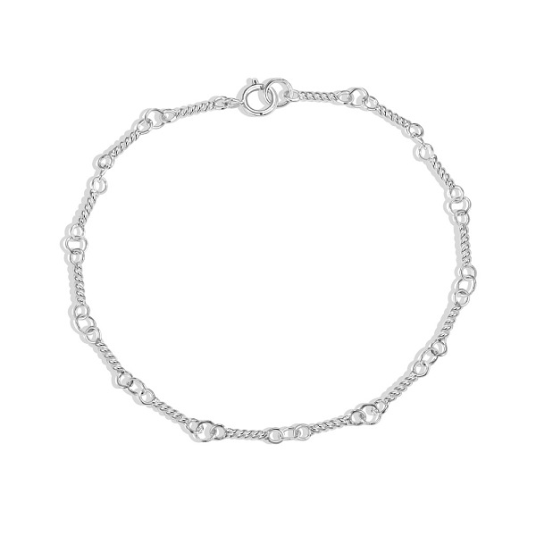 

PandaHall S925 Sterling Silver Twist Bar Link Chain Bracelets, Silver, 6-1/2 inch(16.5cm), Wide: 2mm Sterling Silver