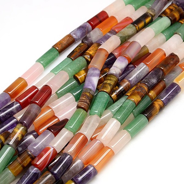 

PandaHall Natural & Synthetic Mixed Gemstone Beads Strands, Column, 16~18x8mm, Hole: 1.5mm, about 24pcs/strand, 15.74 inch Mixed Stone...