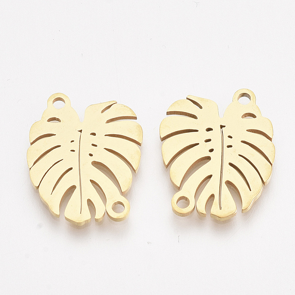 

PandaHall 201 Stainless Steel Links connectors, Leaf, Golden, 16.5x13x1mm, Hole: 1.4mm 201 Stainless Steel Leaf