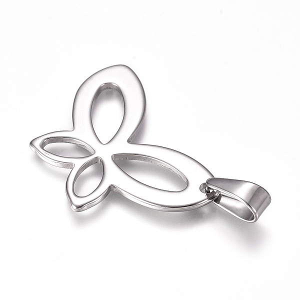 

PandaHall 304 Stainless Steel Pendants, Butterfly, Stainless Steel Color, 35x23.5x1.5mm, Hole: 10x4.5mm 304 Stainless Steel Butterfly