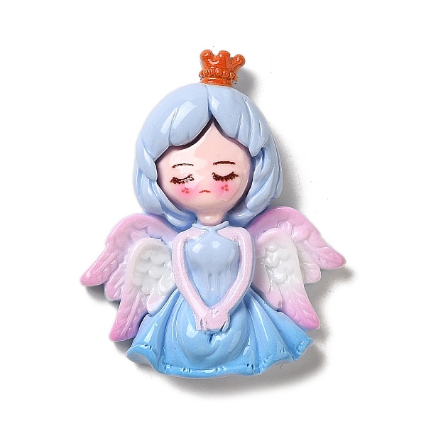 

PandaHall Opaque Resin Decoden Cabochons, Angel, Cornflower Blue, 53x44x10mm Resin Angel & Fairy