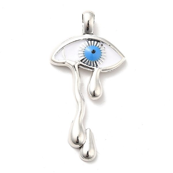 

PandaHall Alloy Enamel Pendants, Platinum, Eye with Tear, White, 47.5x23.5x3.5mm, Hole: 3.5x5mm Alloy+Enamel Eye White