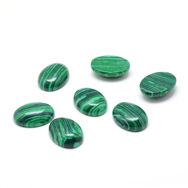 

PandaHall Synthetic Malachite Gemstone Cabochons, Oval, 18x13x6mm Malachite Oval