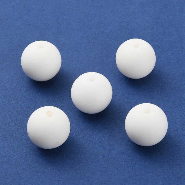 

PandaHall Silicone Beads, Round, White, 14.5~15mm, Hole: 2.2mm Silicone Round White