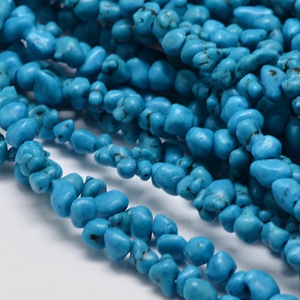 

PandaHall Synthetic Turquoise Nuggets Beads Strands, Dyed, 3~5x3~5mm, Hole: 1mm, about 34 inch Synthetic Turquoise Nuggets