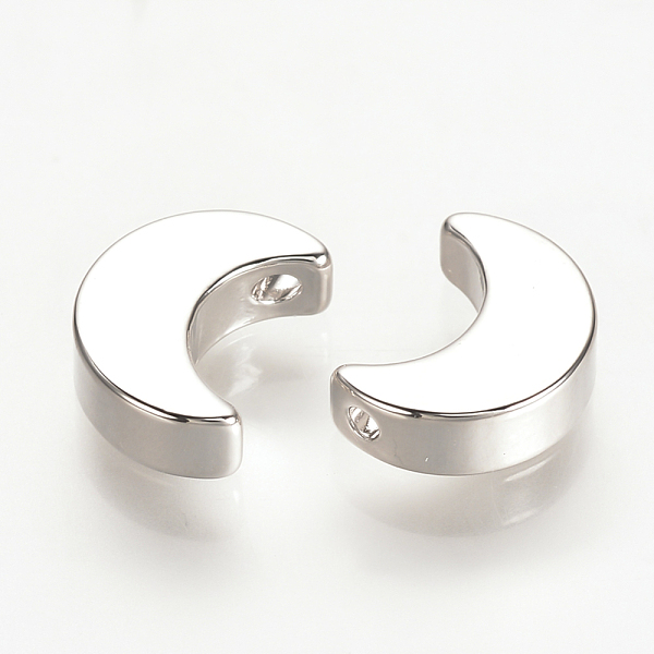 

PandaHall Brass Charms, Nickel Free, Real Platinum Plated, Moon, 9.5x7x3mm, Hole: 1.5mm Brass Moon