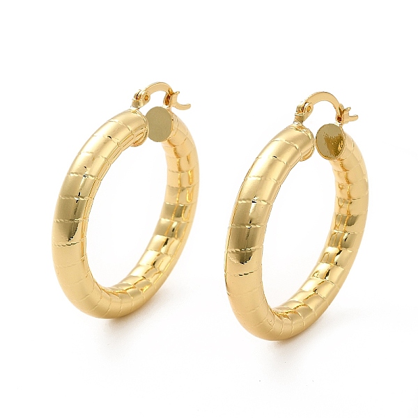 

PandaHall Rack Plating Brass Thick Hoop Earrings for Women, Lead Free & Cadmium Free, Real 18K Gold Plated, 46x40.5x6.5mm, Pin: 1~2x0.8mm...