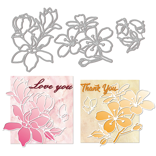 

PandaHall GLOBLELAND 3Pcs Line Flowers Frame Cutting Dies Metal Line Butterfly Flowers Leaves Die Cuts Embossing Stencils Template for Paper...