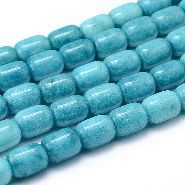 

PandaHall Dyed Barrel Natural White Jade Beads Strands, Deep Sky Blue, 18x13mm, Hole: 1mm, about 22pcs/strand, 15.7 inch White Jade Barrel...