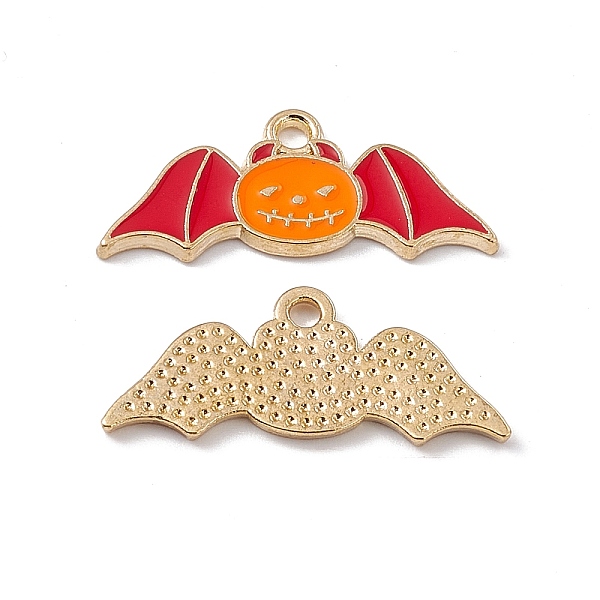 

PandaHall Alloy Enamel Pendants, Bat Charm, Golden, FireBrick, 11x26x1.5mm, Hole: 1.8mm Alloy+Enamel Bat Red