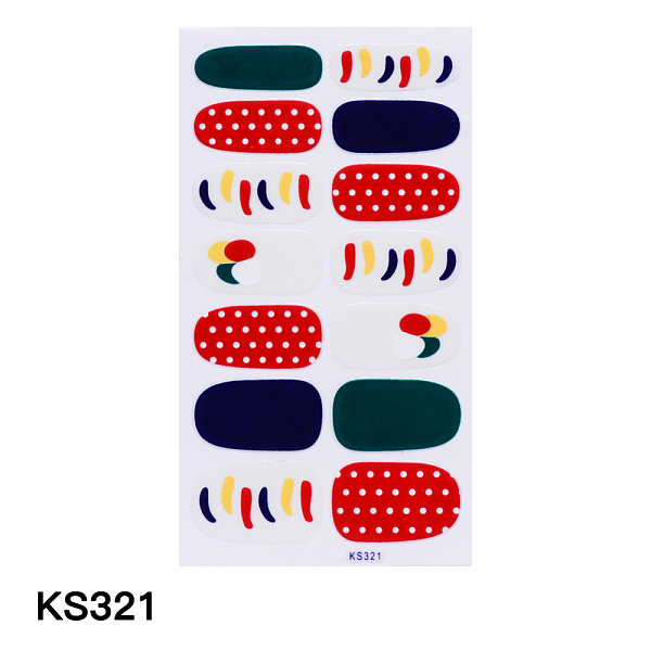 

PandaHall Nail Art Stickers Decals Full-Cover Designs, Colorful Polka Dot Flowers Tartan Pattern Nail Strip, for Women Girls Nail Tips...