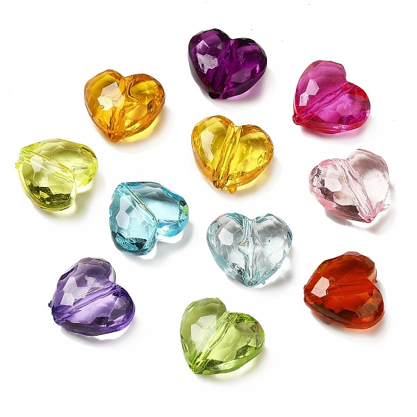 

PandaHall Transparent Acrylic Beads, Heart, Mixed Color, 16.5x18.5x9.5mm, Hole: 2mm, 292pcs/500g Acrylic Heart Multicolor