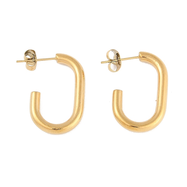 

PandaHall Ion Plating(IP) 304 Stainless Steel Stud Earring, Rectangle, Real 18K Gold Plated, 25x3mm 304 Stainless Steel Rectangle