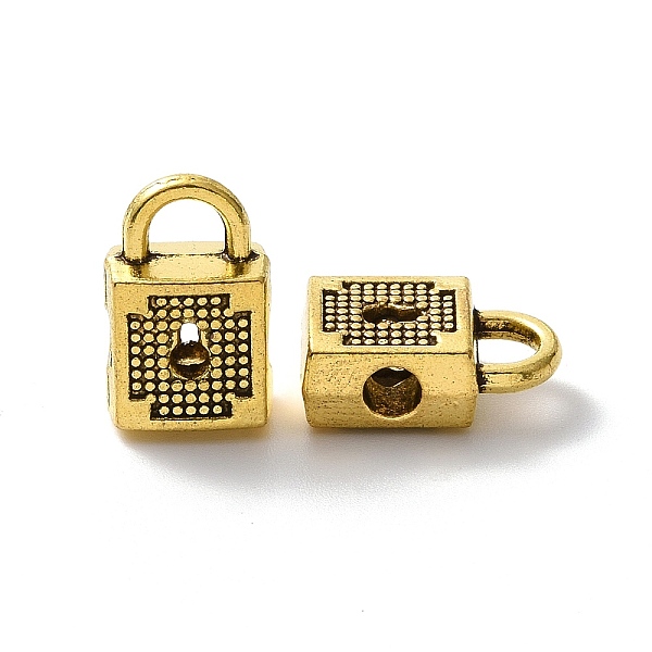 

PandaHall Tibetan Style Alloy Beads, Lock, Antique Golden, 13x8x5mm, Hole: 2.5mm, about 641pcs/1000g Alloy Lock