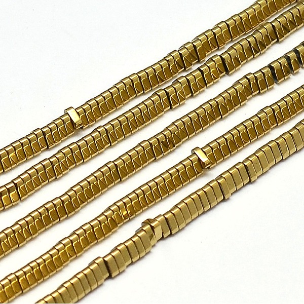 

PandaHall Electroplate Non-magnetic Synthetic Hematite Beads Strands, Triangle, Golden Plated, 3x3x1mm, Hole: 1mm, about 350pcs/strand, 15.7...