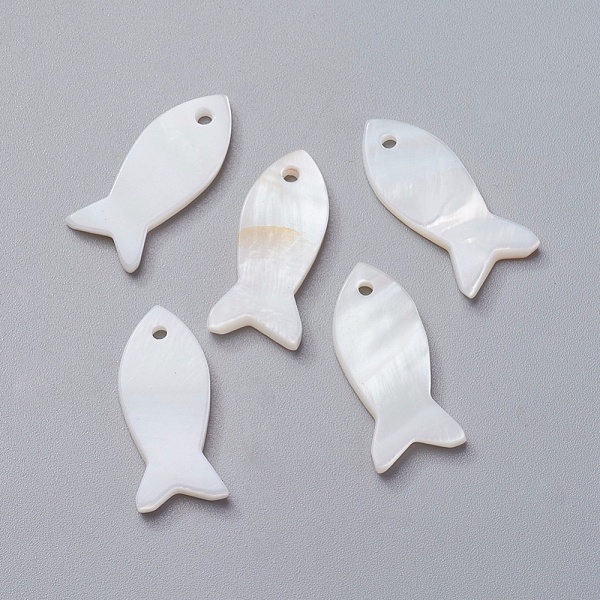 

PandaHall Shell Pendants, Fish, 22.5~23x9.5~10x2mm, Hole: 1.5~1.6mm Shell Fish