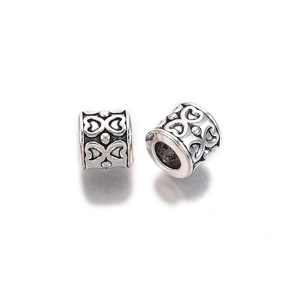 

PandaHall Tibetan Style Alloy European Beads, Large Hole Beads, Cadmium Free & Lead Free, Column with Butterfly Pattern, Antique Silver...