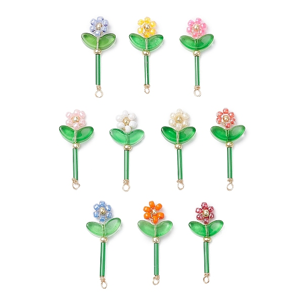 Pendentifs en forme de fleur en perles de verre
