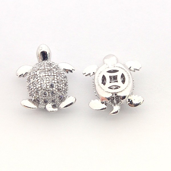 

PandaHall Brass Micro Pave Cubic Zirconia Tortoise Beads, Cadmium Free & Nickel Free & Lead Free, Platinum, 12x9.5x4.5mm, Hole: 1mm...