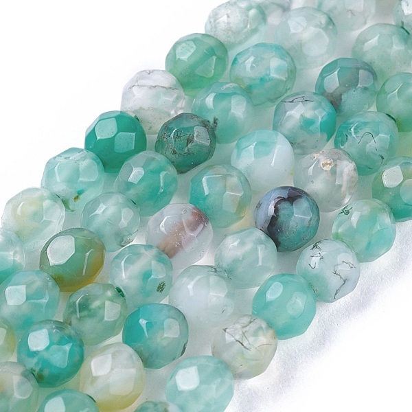 

PandaHall Natural Agate Bead Strands, Dyed, Faceted, Round, Pale Green, 4mm, Hole: 0.8mm, about 90~92pcs/strand, 14 inch Natural Agate Round...