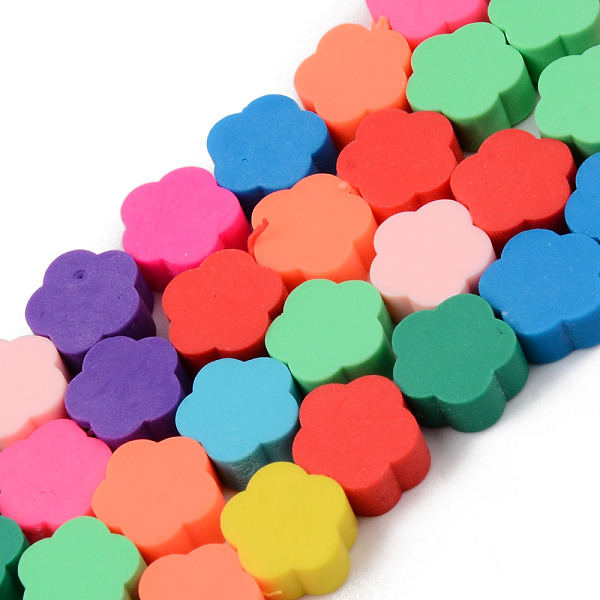 

PandaHall Handmade Polymer Clay Beads Strands, for DIY Jewelry Crafts Supplies, Flower, Mixed Color, 9x9x4~5mm, Hole: 1.5mm, about..., Multicolor