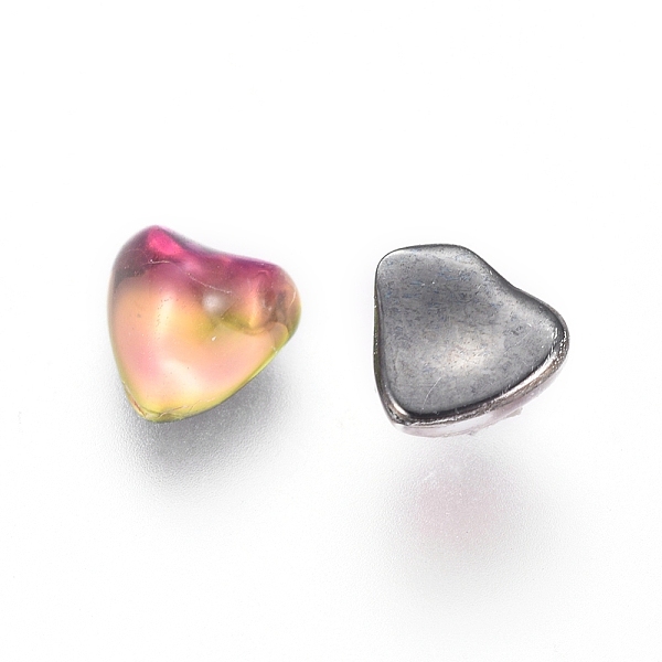 

PandaHall Transparent K9 Glass Cabochons, Flat Back, Heart, Mixed Color, 4x4x2.8mm Glass Heart Multicolor