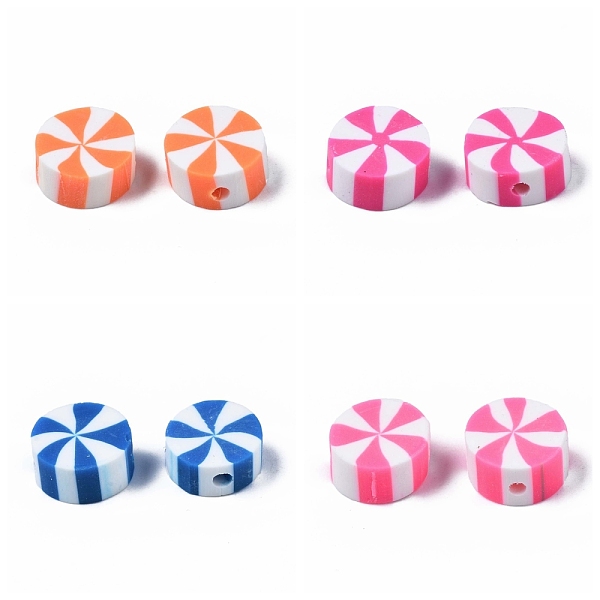 

PandaHall Handmade Polymer Clay Beads, Flat Round, Mixed Color, 9~10x4mm, Hole: 1.6mm Polymer Clay Flat Round Multicolor