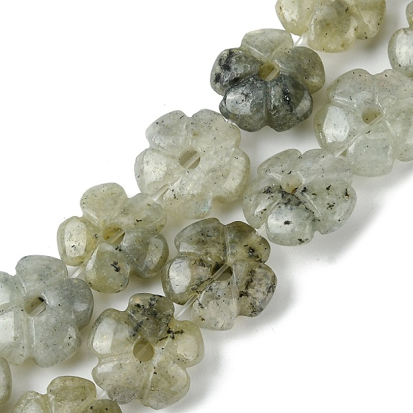 

PandaHall Natural Labradorite Beads Strands, Flower, 14x14x5.5mm, Hole: 1.2mm, about 29pcs/strand, 14.80''(37.6cm) Labradorite Flower