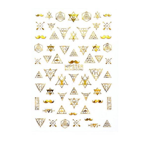 

PandaHall Laser Hot Stamping Nail Art Stickers Decals, Self Adhesive Nail Art Transfer Decals, Tattoos Sliders Manicure Tips Nail Decoration..., Gold
