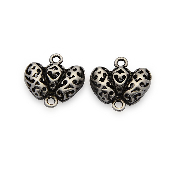 

PandaHall Brass Insect Links connectors, Honeybee, Nickel Free, Antique Silver, 13x13x6mm, Hole: 2mm Brass Bees