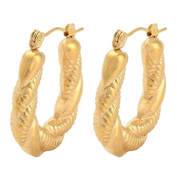 

PandaHall Vacuum Plating 304 Stainless Steel Teardrop Hoop Earrings, Golden, 26x20x4.5mm 304 Stainless Steel Teardrop