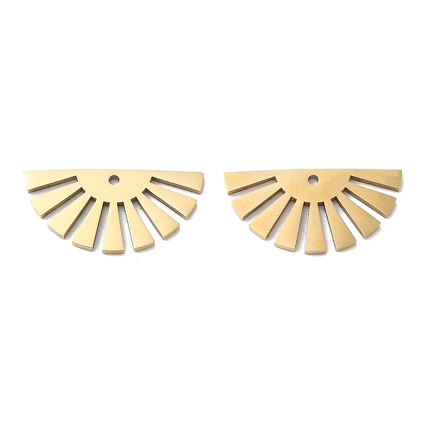 

PandaHall Ion Plating(IP) 316L Surgical Stainless Steel Pendants, Fan Charm, Laser Cut, Real 18K Gold Plated, 8.8x18x1mm, Hole: 1mm 316L...