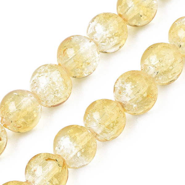 

PandaHall Handmade Luminous Transparent Lampwork Beads Strands, Round, Light Khaki, 9~10x10~11mm, Hole: 1.2mm, about 50pcs/strand, 19.29...