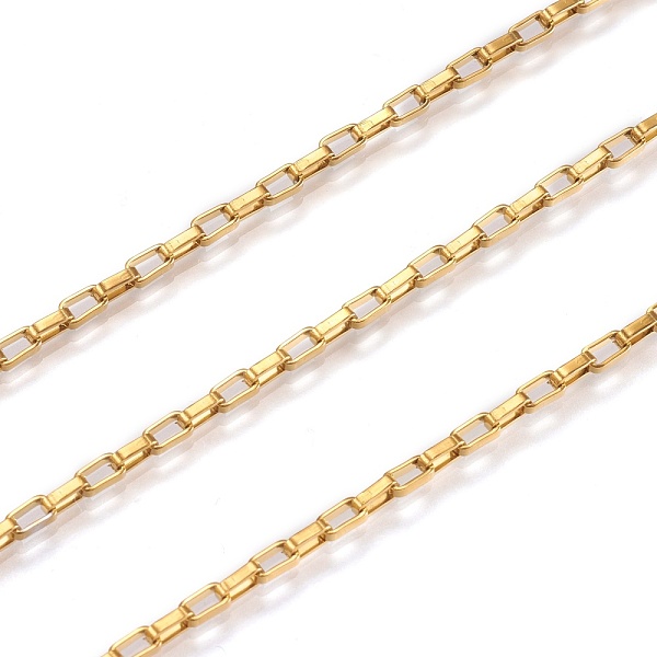 

PandaHall 3.28 Feet Ion Plating(IP) 304 Stainless Steel Venetain Chains, Box Chains, Unwelded, Rectangle, Golden, 4x2x1mm 304 Stainless...