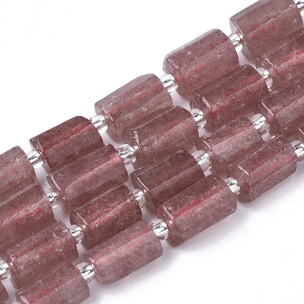 

PandaHall Natural Strawberry Quartz Beads Strands, Faceted, Column, 8~11x6~8x5~7mm, Hole: 1mm, about 15~17pcs/strand, 7.28~7.48 inch...