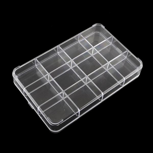 

PandaHall 12 Compartments Rectangle Plastic Bead Storage Containers, Clear, 15x23.4x3.4cm Plastic Rectangle Clear