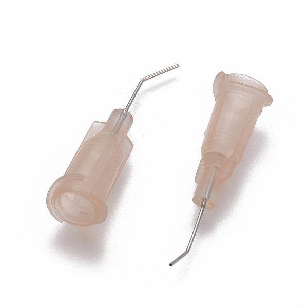 

PandaHall Plastic Fluid Precision Blunt Needle Dispense Tips, PeachPuff, 26.5~29.5x7.5mm, Pin: 0.4mm Plastic Brown