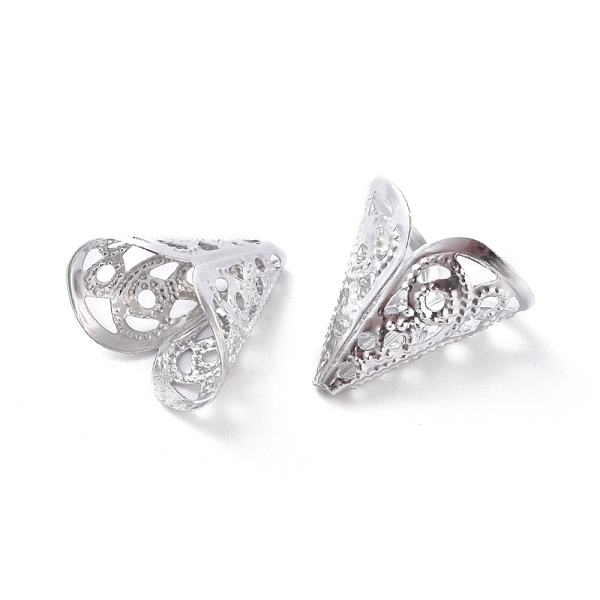 

PandaHall Iron Bead Caps, Silver Color Plated, 17x15x11.5mm, Hole: 1.2mm Iron