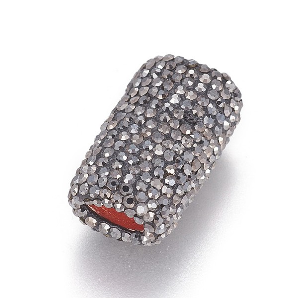 

PandaHall Polymer Clay Rhinestone Beads, with Brass Findings, Rectangle, Hematite, 21~22x13x10mm, Hole: 4x7mm Polymer Clay+Glass Rhinestone..., Black