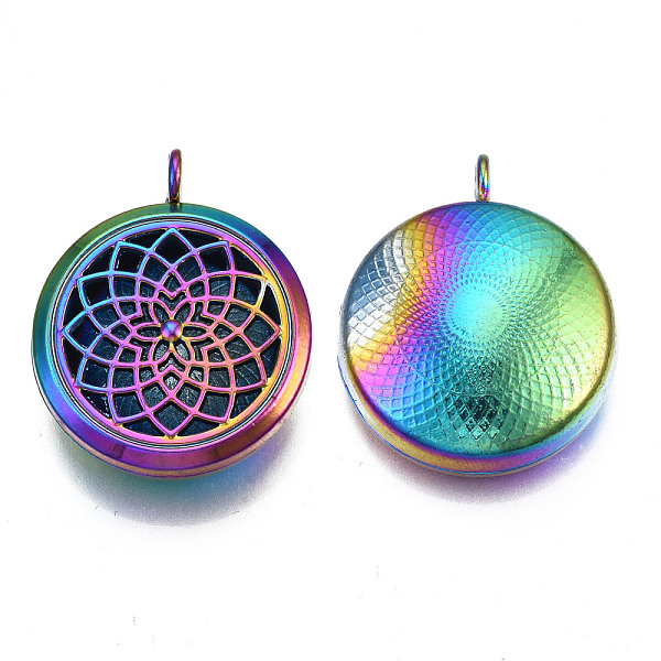 

PandaHall Rack Plating Alloy Locket Pendants, Diffuser Locket, with Magnetic, Cadmium Free & Nickel Free & Lead Free, Flat Round with Flower...
