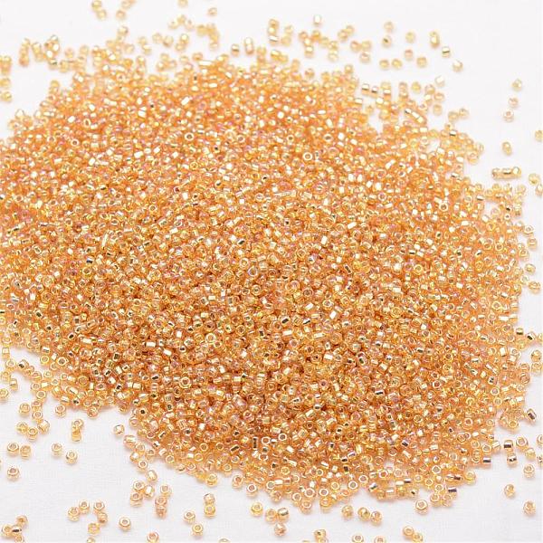 

PandaHall 8/0 Round Glass Seed Beads, Grade A, Silver Lined Square Hole, Transparent Colours Rainbow, Navajo White, 2.8~3.2mm, Hole: 1.0mm..., Orange