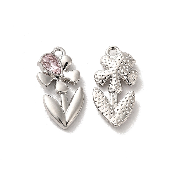 

PandaHall Glass Flower Of Life Pendant, with Platinum Alloy Findings, Lead Free & Cadmium Free, Pink, 23x11.5x4mm, Hole: 1.8mm Alloy+Glass...