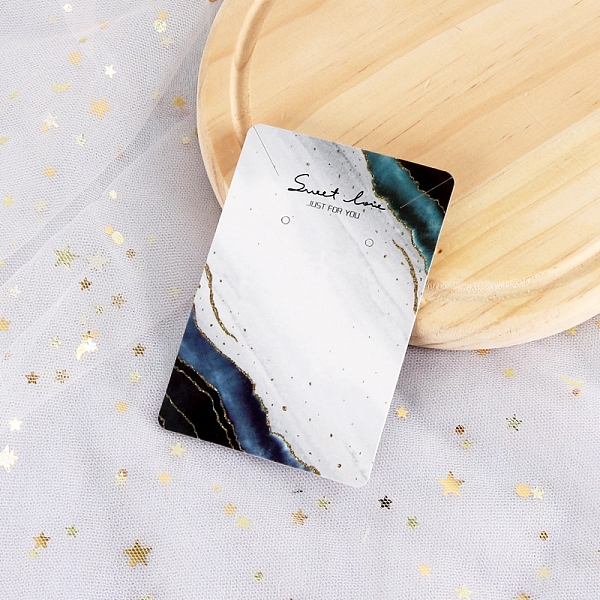 

PandaHall 100Pcs Paper Jewelry Display Cards, for Earring Necklace Display, Rectangle, Dark Slate Gray, 9x6cm Paper Rectangle
