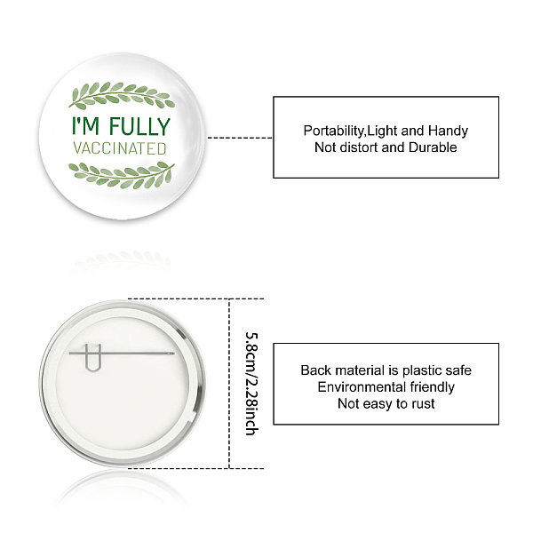 

PandaHall Tinplate Brooch, with Plastic Bottom & Iron Pin, Flat Round, Colorful, Word, 58x4mm, 9pcs/set Tinplate Word