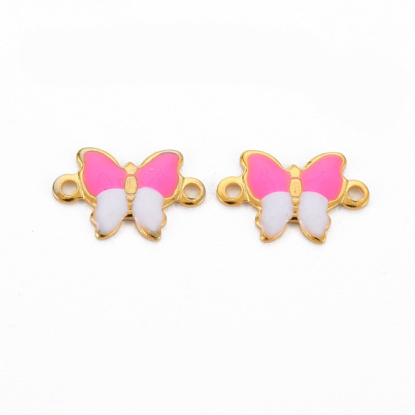 

PandaHall 304 Stainless Steel Enamel Links Connectors, Two Tone, Butterfly, Real 16K Gold Plated, Cadmium Free & Nickel Free & Lead Free...