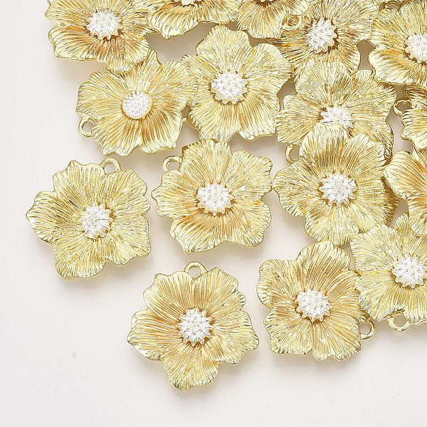 

PandaHall Alloy Pendants, Flower, Light Gold, 26x25x5mm, Hole: 2mm Alloy Flower