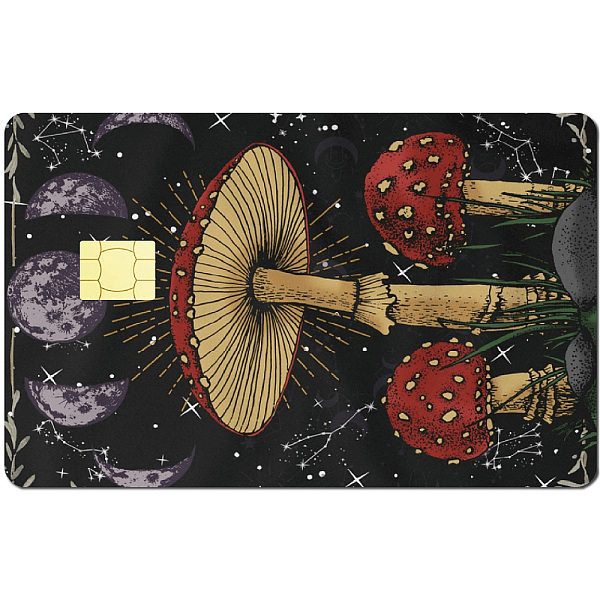 

PandaHall CREATCABIN Mushroom Card Skin Sticker Moon Phase Debit Credit Card Skins Covering Personalizing Bank Card Protecting Decals...