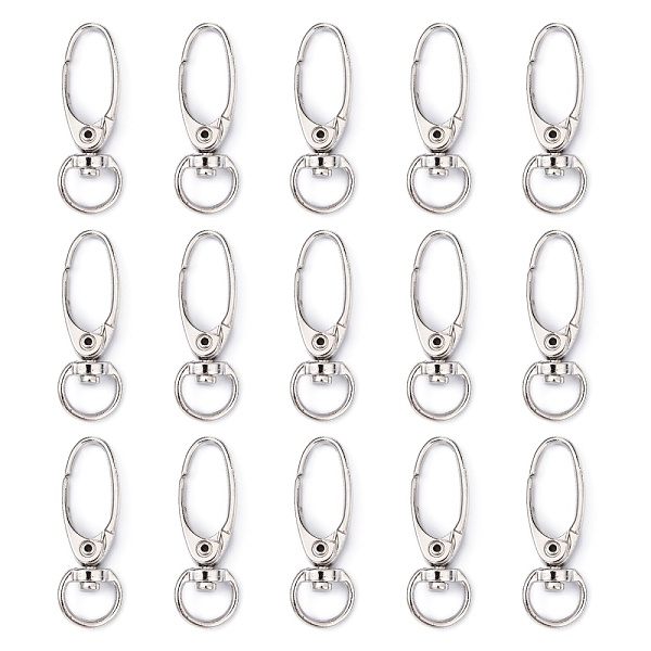 

PandaHall Iron Swivel Snap Hooks Clasps, Jewelry Findings, Platinum, 37x13.5mm, Hole: 10x5mm Iron