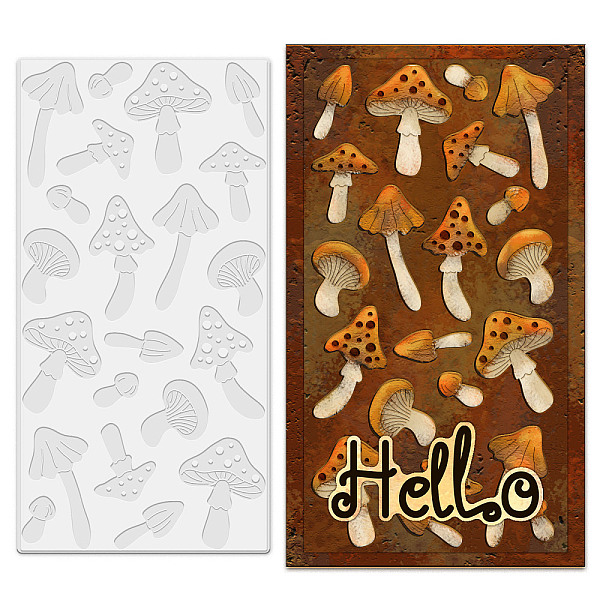 

PandaHall GLOBLELAND Mushroom Background Cutting Dies Metal Mushroom Background Die Cuts Embossing Stencils Template for Paper Card Making...